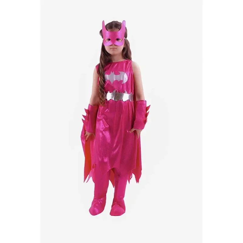 

x,3;f\6;h/New2021 Pink Bat Girl Superhero Cosplay Costume The Fashion Clothes Fantasy Halloween Cos Set For Children N6;j'3\y,8/