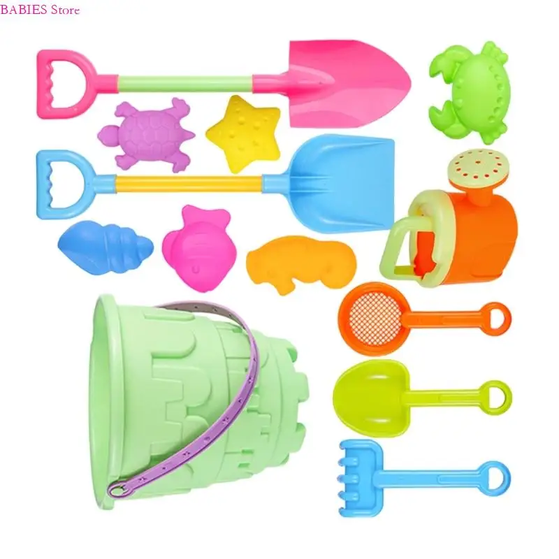 C9GB 13 ชิ้นหาดทอยถักปั้นปั้นพลั่วชุดสำหรับเวลาเล่นทรายกลางแจ้ง