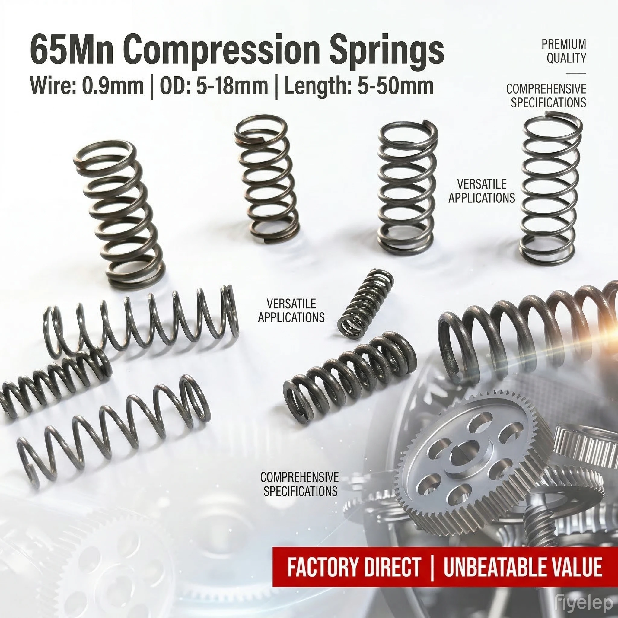 Spring Steel Spring 0.9mm Strong Compression Shock-Absorbing Spring Yellow Buffering Soft Return Pressure Spring Customized