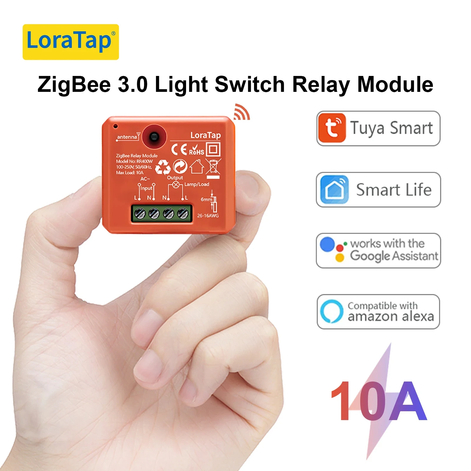 

LoraTap Tuya ZigBee 3.0 Smart Life Socket Module Wireless Remote Control, Work with Echo Alexa Google Home Voice Assistant DIY