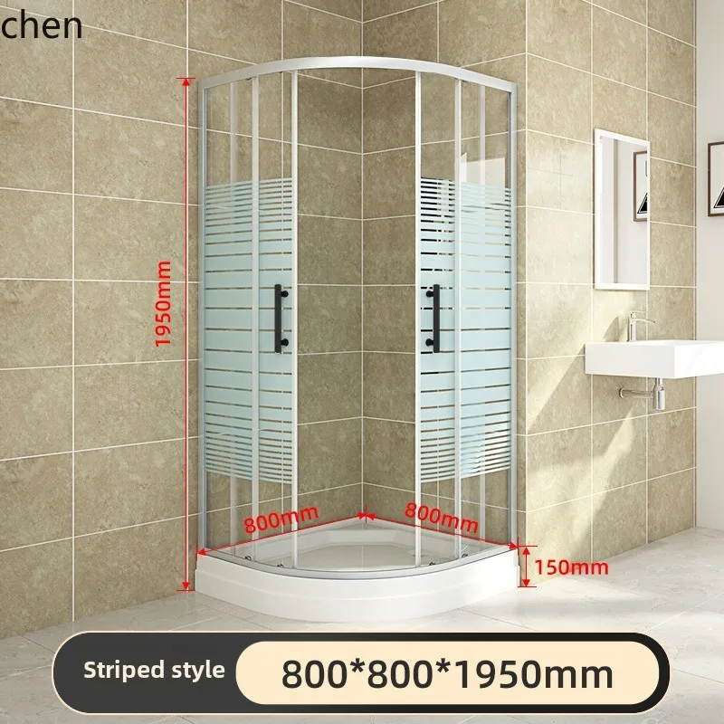 

ZML shower room glass partition simple household curved wet and dry separation bath integral bathroom