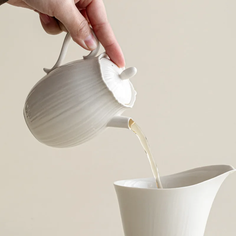 

Ash Glaze Handmade Ceramic Teapot with Filter Simple Style Kung Fu Tea Set for Home Brewing Single Pot Chinese Tradition Gift