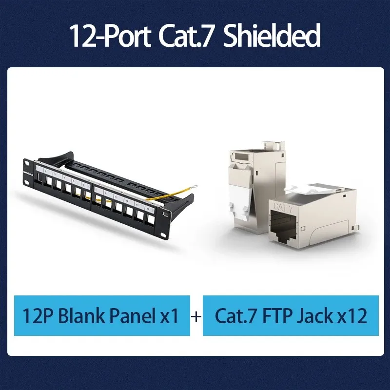 Networking Hubs Cat6 5e 6A 7 12-Ports Blank Patch Panel 10