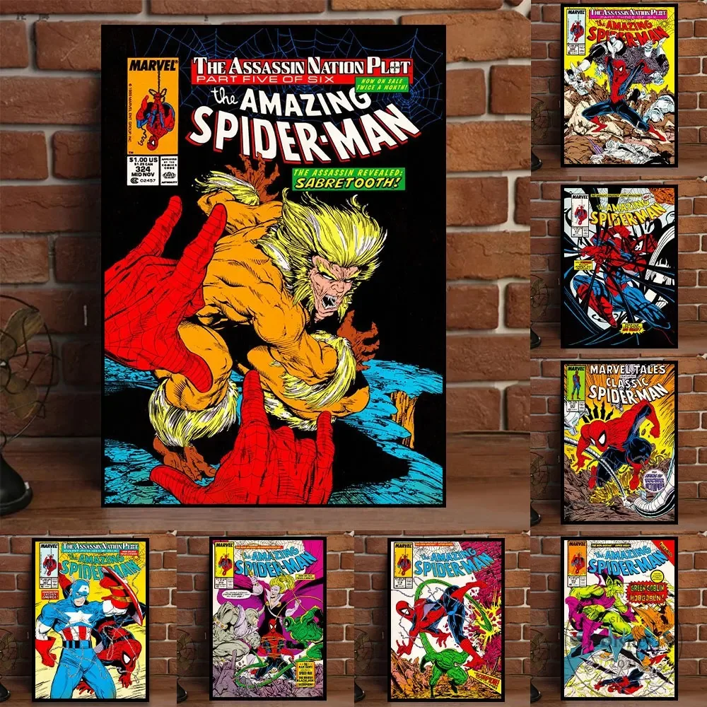 Marvel Vintage Comics increíble clásico Spiderman impresión arte de pared cartel de Amgazine pinturas en lienzo imágenes de decoración del hogar el mejor regalo