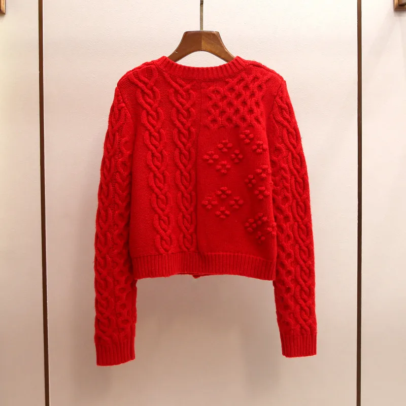 ANJY 2026 Spring New Women Fashion Fresh High-End Lace-Up Design Unique Knit Cardigan Versatile Office Lady Chic Ins Tops A18346
