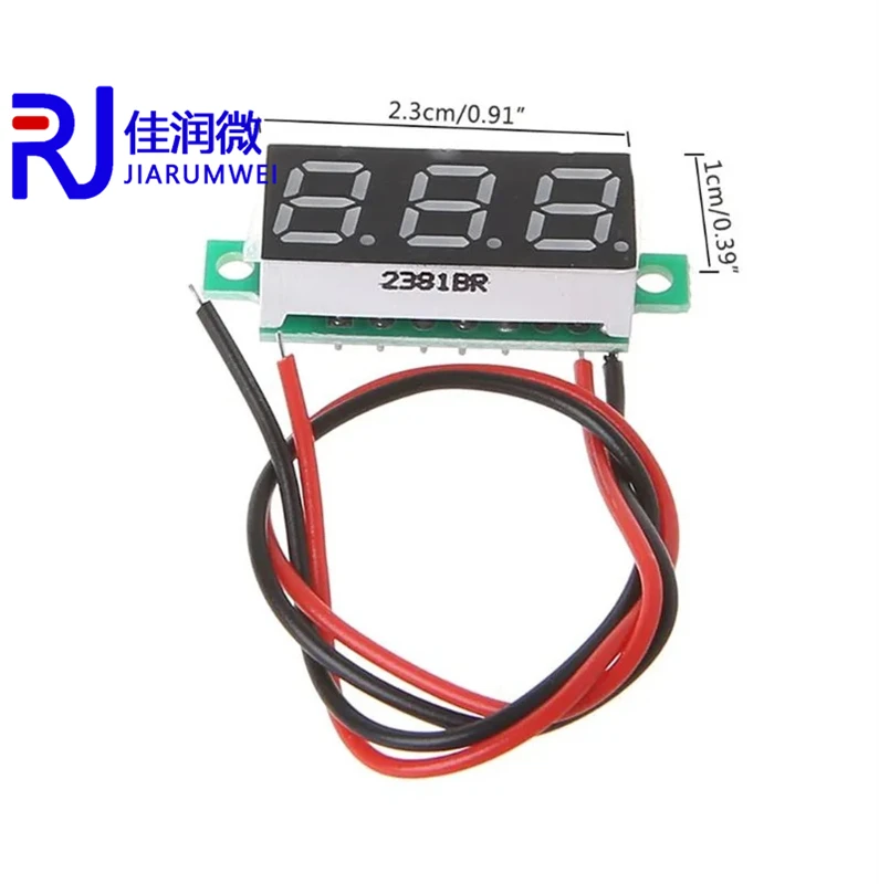 0.28 inch ultra-small digital DC voltmeter head digital display adjustable three-wire DC0-100V battery voltmeter