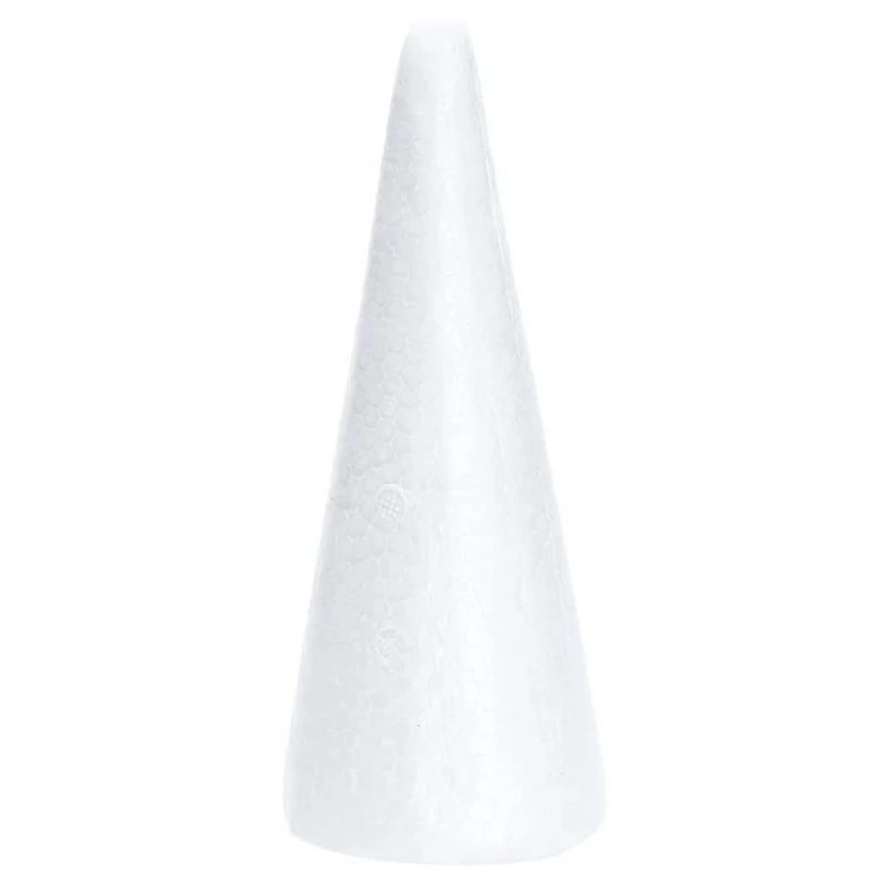 10PCS 16 Cm White Solid Foam DIY Cone Children Handmade Craft Cone Accessories, Suitable For Family Craft Christmas