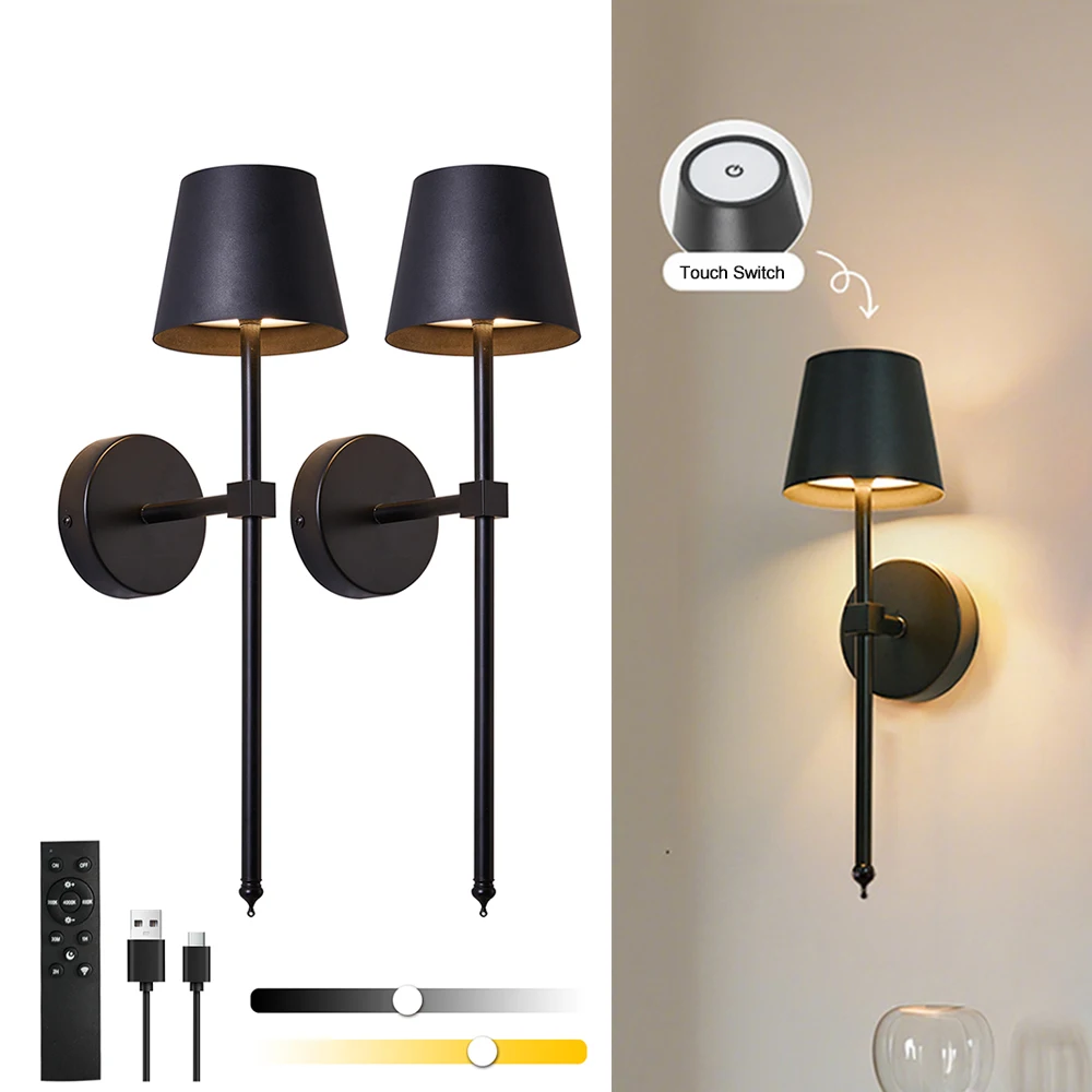 

Светодиодный перезаряжаемый настенный светильник без проводов с регулируемой яркостью для гостиной, спальни, кабинета, лестницы, прихожей, зеркала, переднее декоративное освещение