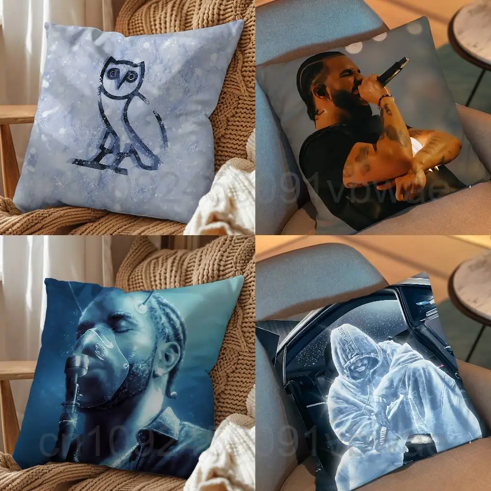 

Maid of Honour OVO Iceman Drake Pillow Case Square Double-Sided Printing Short Plush Sofa Cushion Cover Bedroom Bedside Pillow