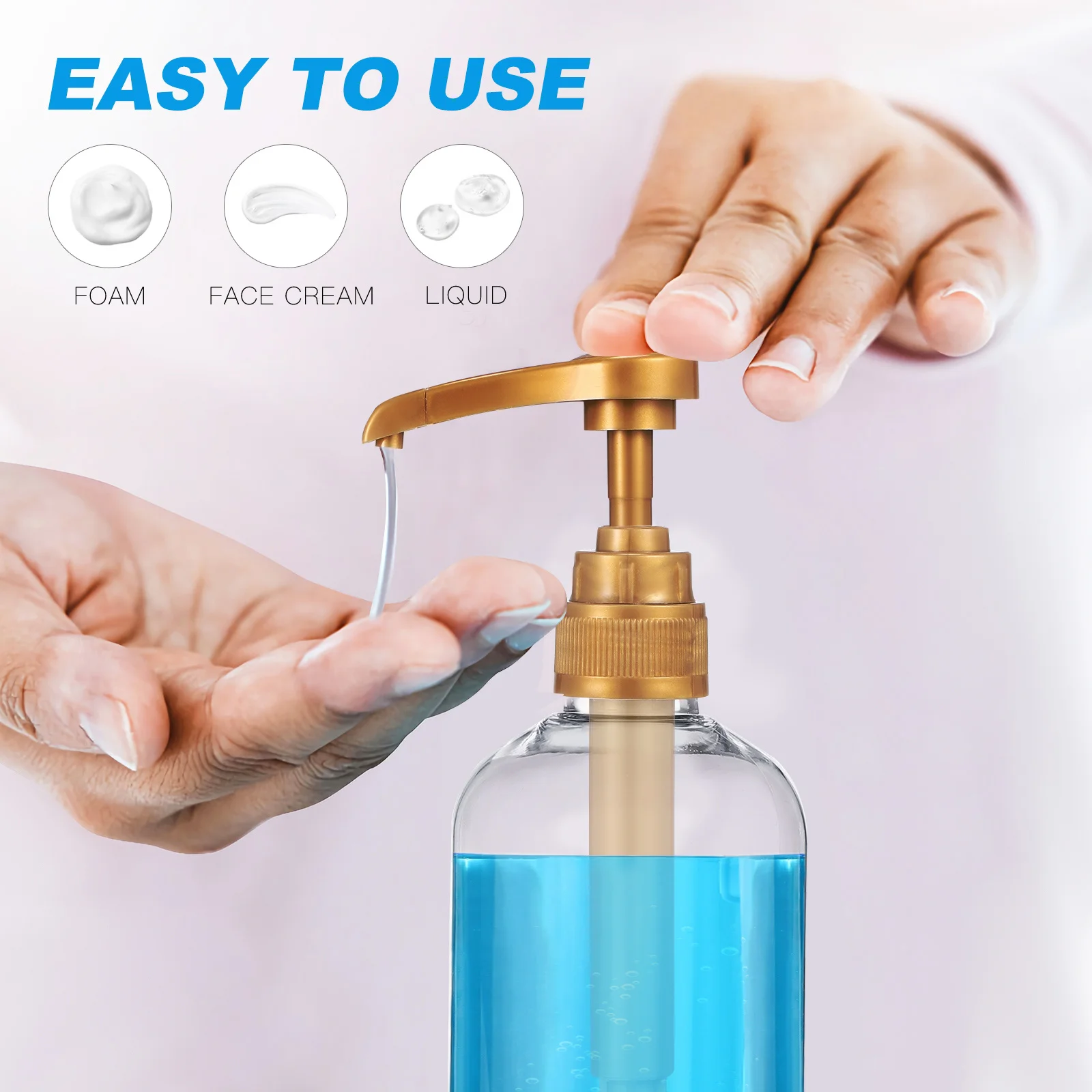 

10Pcs Plastic Bottle Pump Head Universal Replacement Dispenser Pump for Shampoo Lotion Syrup Bottles Plastic Bottle Pump,