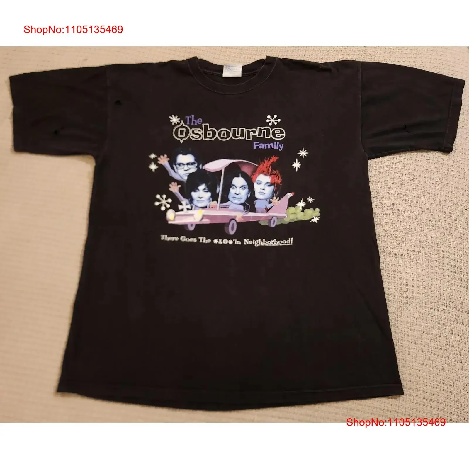 

Винтажная футболка для семейного шоу The Osbourne XL There Goes Neighborhood MTV Ozzy, винтажная, дышащая, универсальная