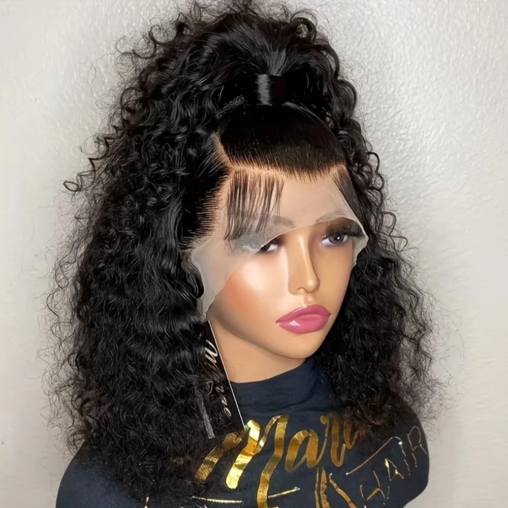 

Парик Deep Wave BOB Человеческие волосы 13x4 13x6 HD Вьющиеся парики фронта шнурка Человеческие волосы Предварительно выщипанные Wear And Go Бесклеевые короткие фронтальные парики