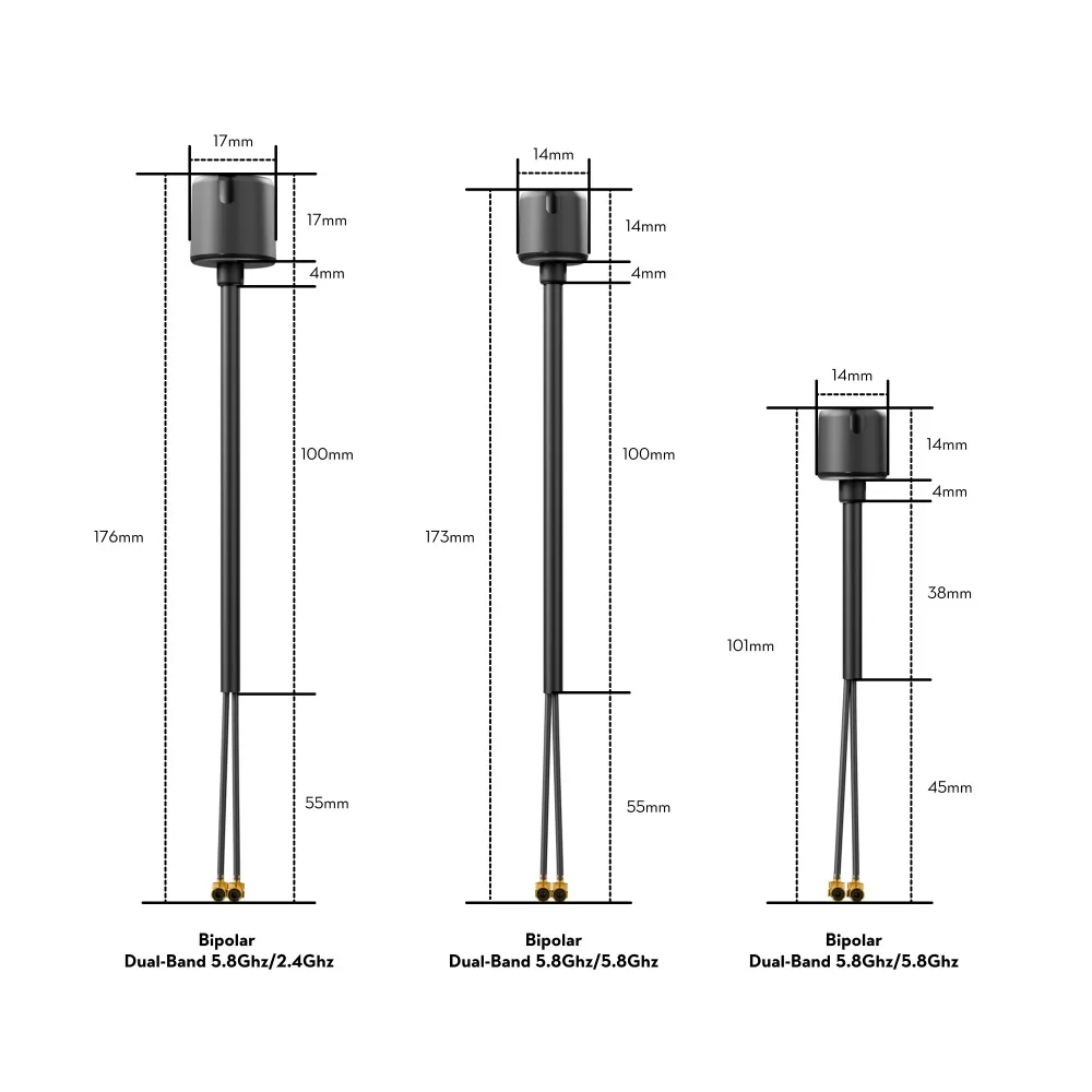 Antena Flywoo Bipolar Dual Band 5.8Ghz/2.4Ghz V2 Kompatybilna z O3/O4 PRO do Dronów FPV, Części do Samodzielnego Montażu (5.8Ghz 90mm) — Zdjęcie 2 z 2