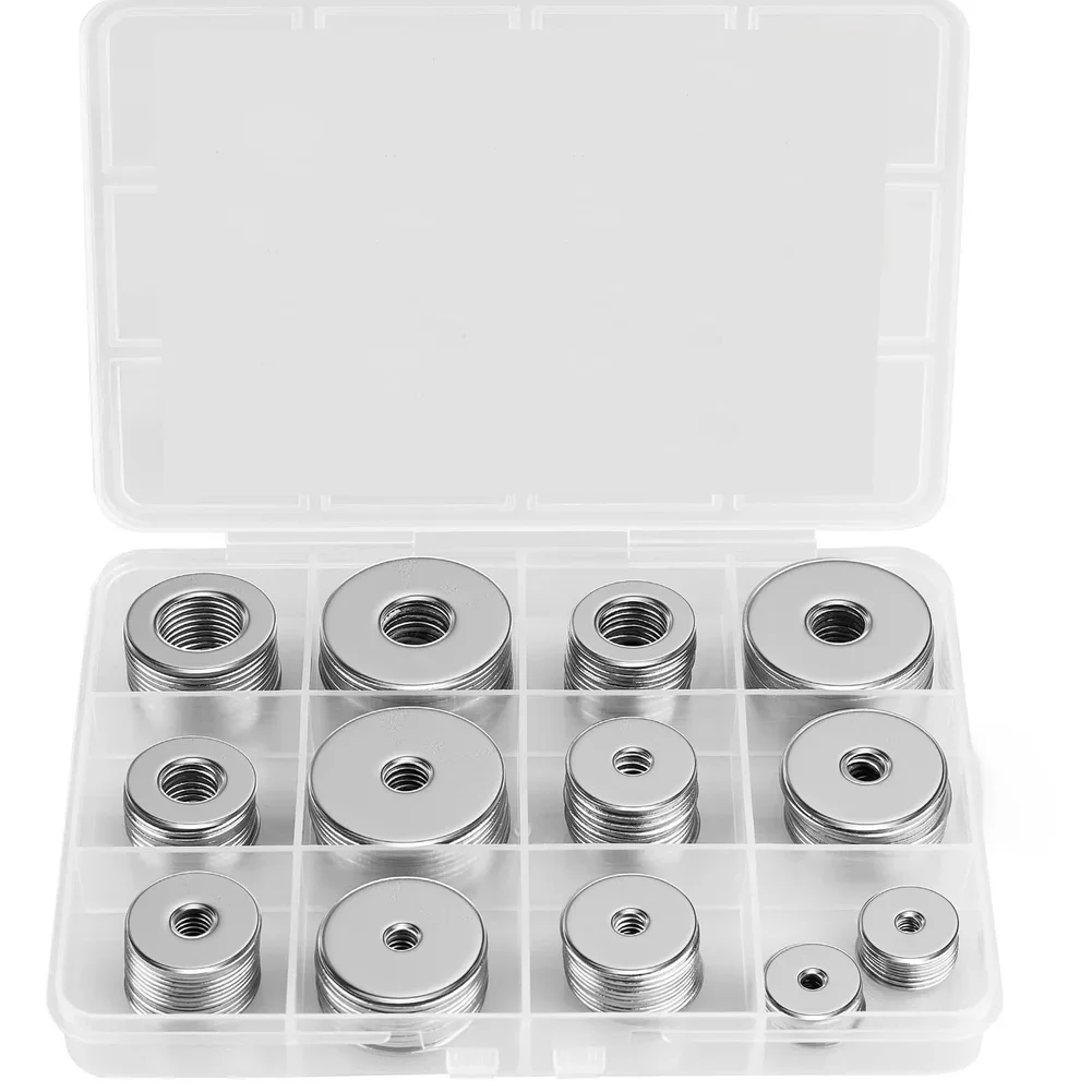 304 Stainless Steel Flat Washers Assortment Kit for M3 M5 M6 M8 M10 For M12 Bolts Screws Nuts Fasteners Hardware Set 100 pcs
