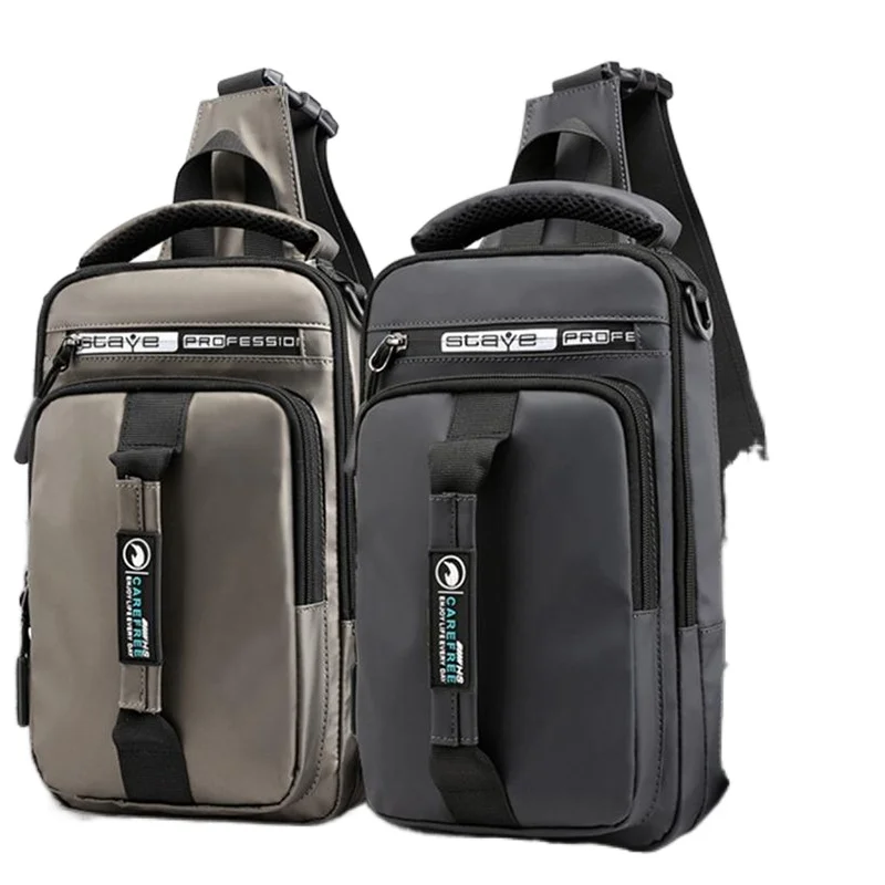 Fashion Nylon Backpack Daypack Men Cross body Chest Bags Pack with USB Charging Port Travel Male Knapsack Rucksack Messenger Bag