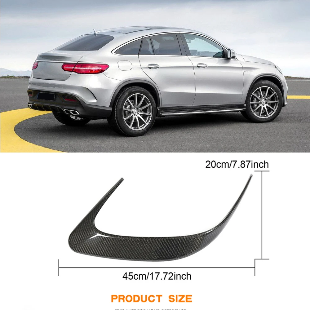 Carbon Fiber Rear Car Lip Splitters Bumper Aprons Cup Wings Flaps For Benz Mercedes GLE-Class GLE63 AMG SUV Sport Coupe 2015-18