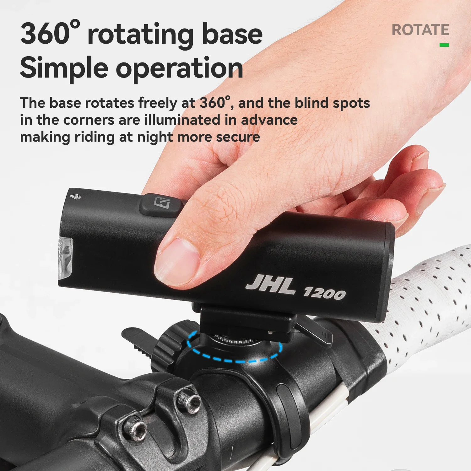 ROCKBROS إضاءة دراجة هوائية 1200LM 5000mAh الدراجة الجبهة ضوء نوع-C مصباح أمامي قابل لإعادة الشحن سبائك الألومنيوم IPX6 غير نافذ للمطر مصباح يدوي #5