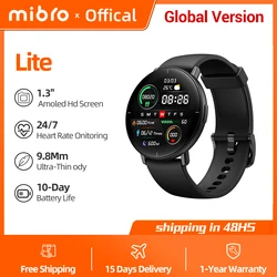 Mibro Horloge Lite Wereldwijde Versie 1.3Inch AMOLED HD Display IP68 Waterdichte Hartslagbewaking iOS Android Compatibele Mannen Vrouwen Smart Horloges