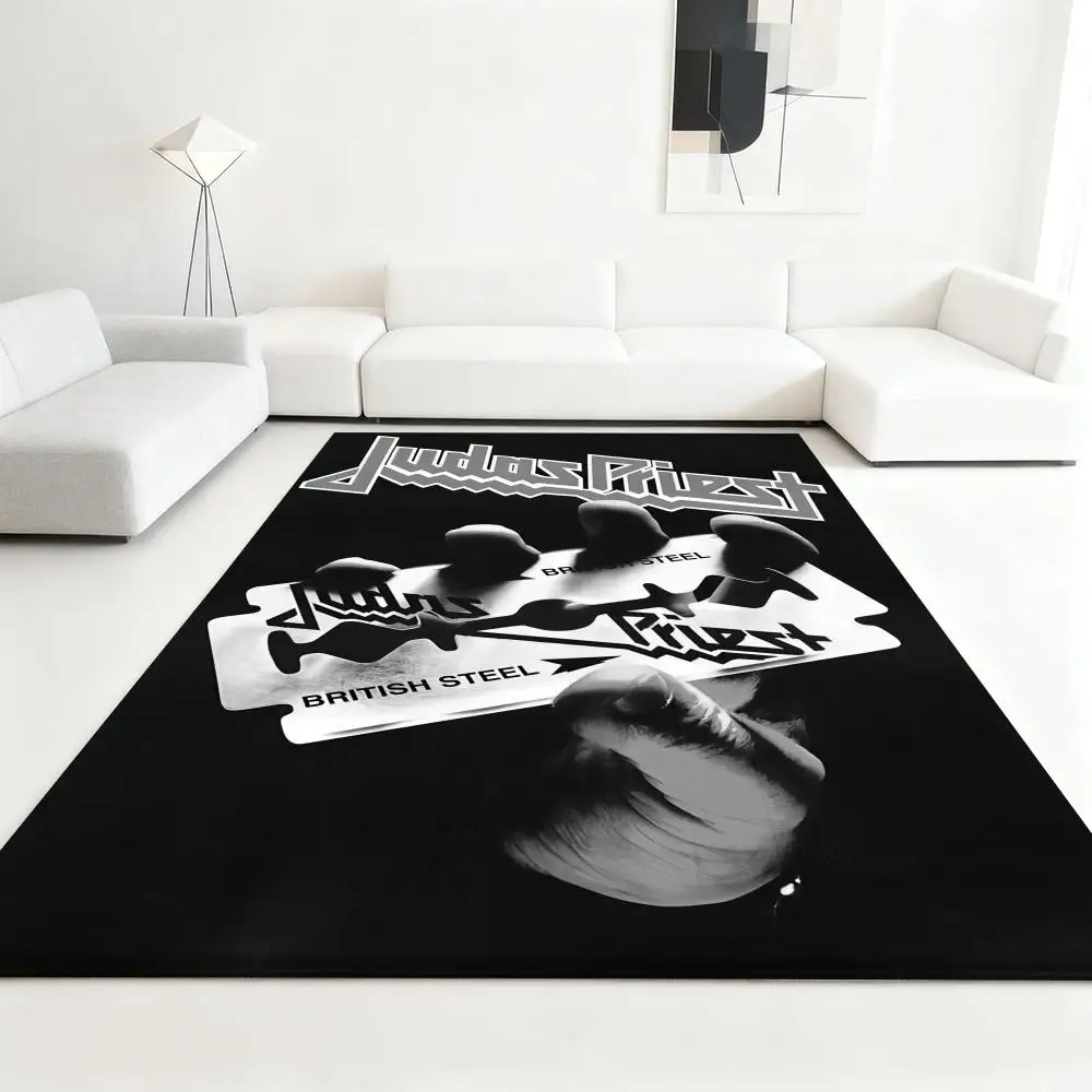 

Floor Mat Soft Thickened Absorbent Non-Slip Bedroom Living Room Door Mat Home Decor Flannel Rugs J-Judas P-Priest cool Rock