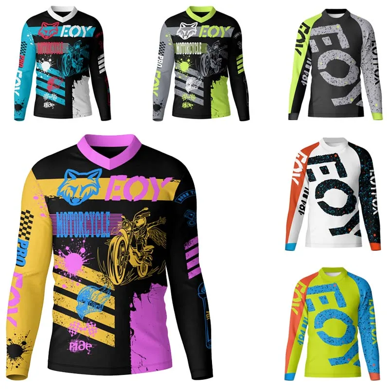 

Motorcycle Jersey Quick Dry Mountain Bike T-Shirt Long Sleeve Downhill Eoy Motocross Jersey MTB T shirt Moto Camo Breathable