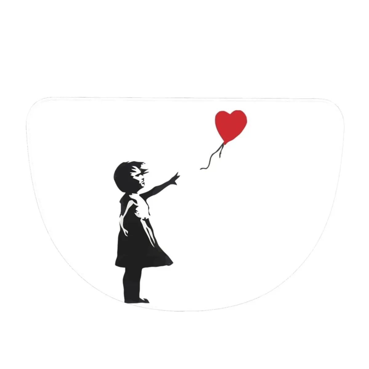 Banksy - Girl With Balloon Flannel Half Round Doormat Non Slip Bathroom Mat Absorbent Floor Carpet for Laundry Room Bathroom