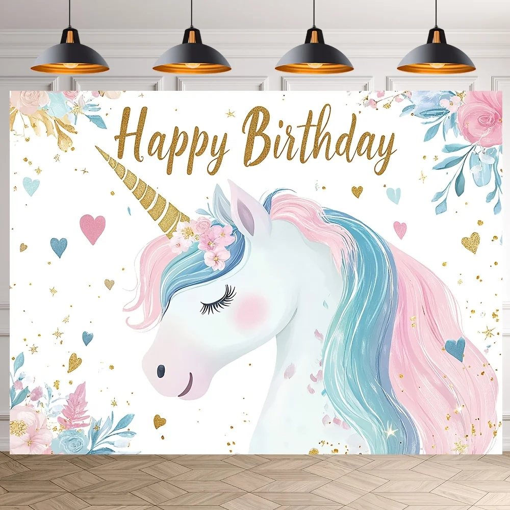1 unidad, telón de fondo de fiesta invasable (39x59 pulgadas, 43x70 pulgadas, 51x59 pulgadas, 59x82 pulgadas, 70,8x90,5 pulgadas) tela de poliéster versátil de unicornio arcoíris,