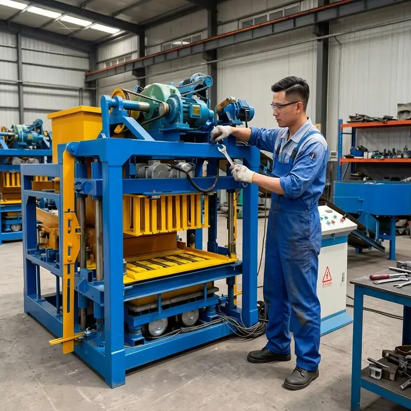 QTJ4-28 Semi Automatic Hollow Block Making Machine 25-30s Molding Cycle Concrete Brick