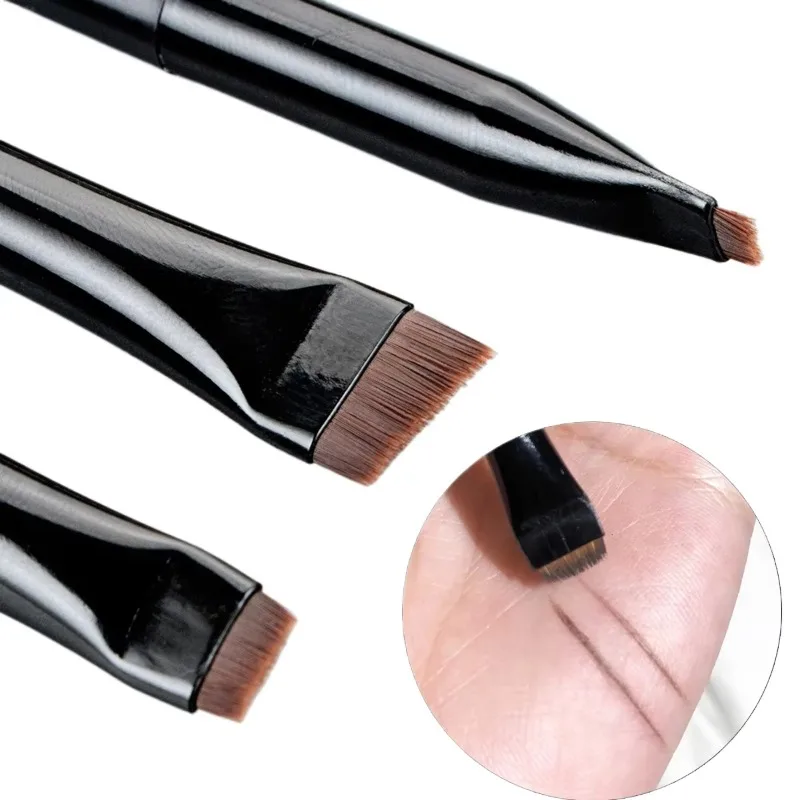 

3Pcs Blade Eyeliner Brush Eyebrow Brush Portable Small Angled Flat Fine Eye Liner Brow Contour Makeup Brushes Cosmetic Tools