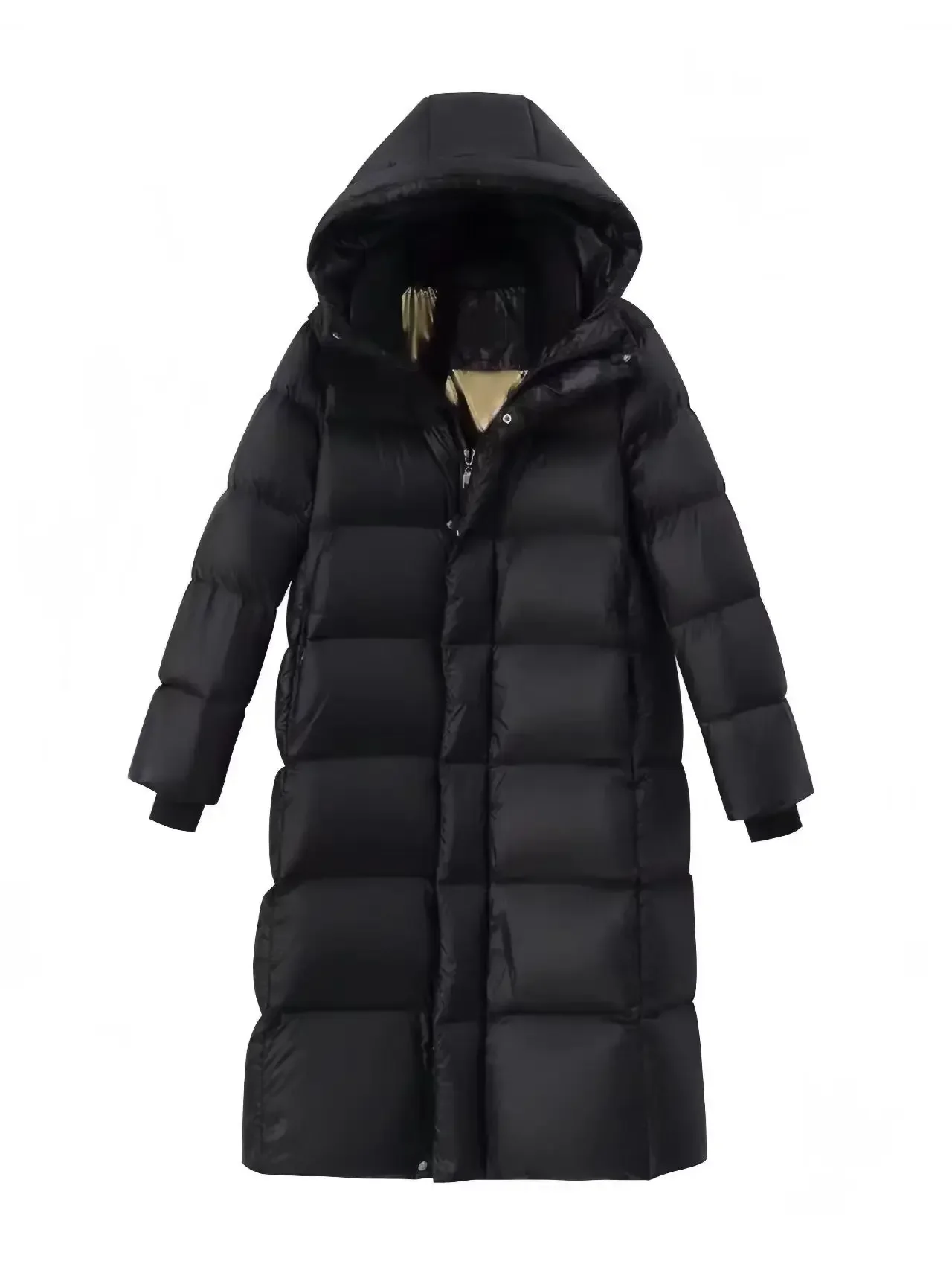 Winter Daunen jacke, High-End lange Kapuze dicke Isolierung, schwarz goldene Paar Jacke, 2024 neue Damen artikel