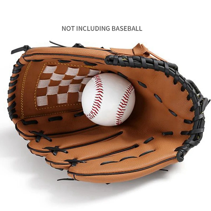 2X Outdoor Sports Baseball Glove Softball Practice Equipment Right Hand For Adult Man Woman Train,Brown 12.5 Inch