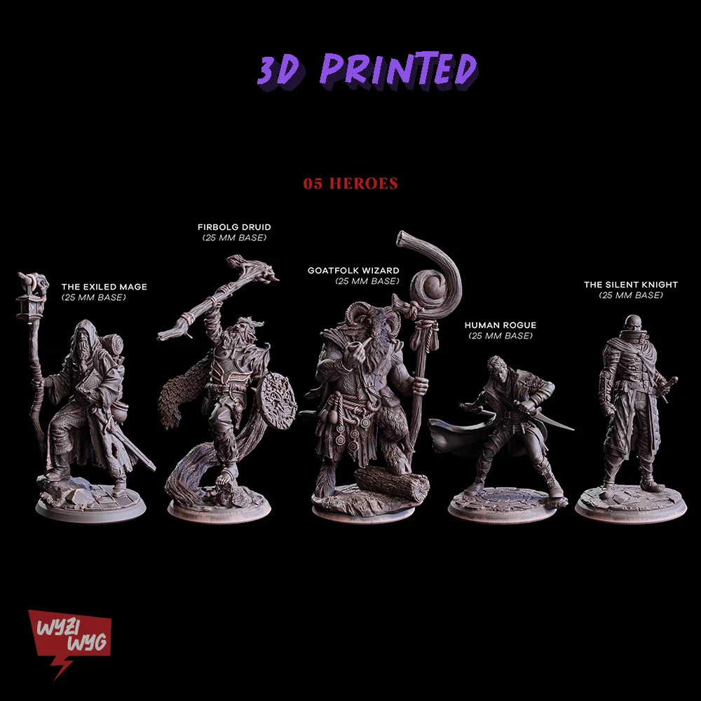 

Grimoires Of Madness Miniature D&D, Hero Thief Rogue Warrior Wizard DnD Figure, HD 3D Model, Action Tabletop Wargame TRPG