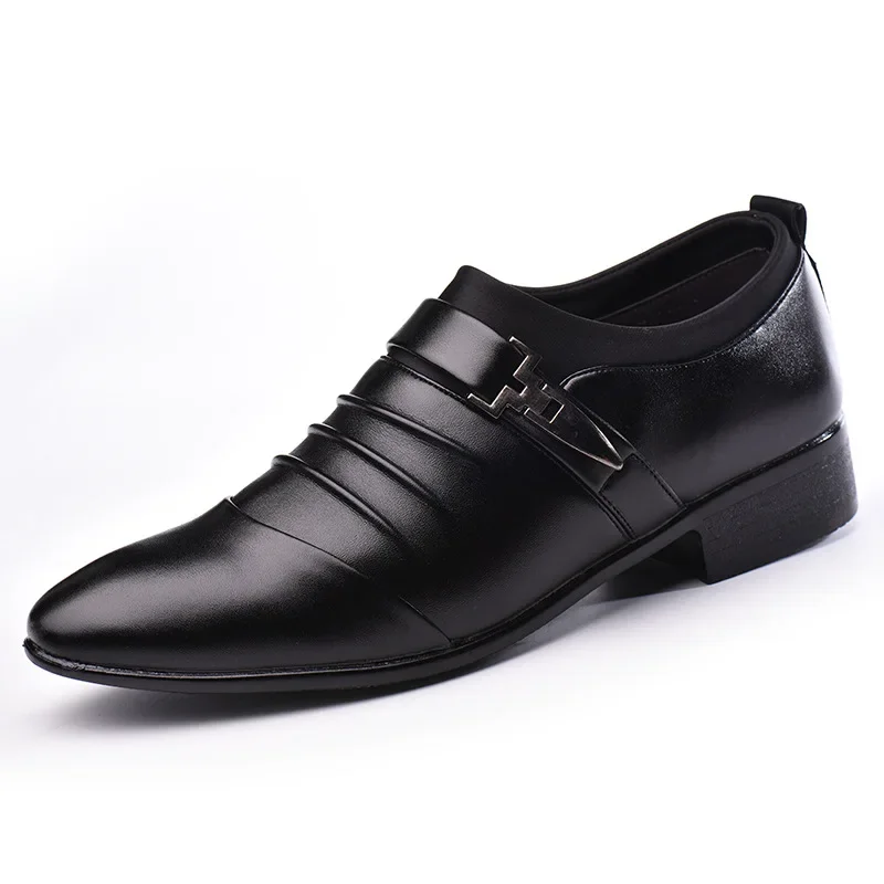 Man Flat Classic Men Dress Shoes PU Leather Wingtip Carved Italian Formal Oxford Plus Size 38-48 for Winter 2021