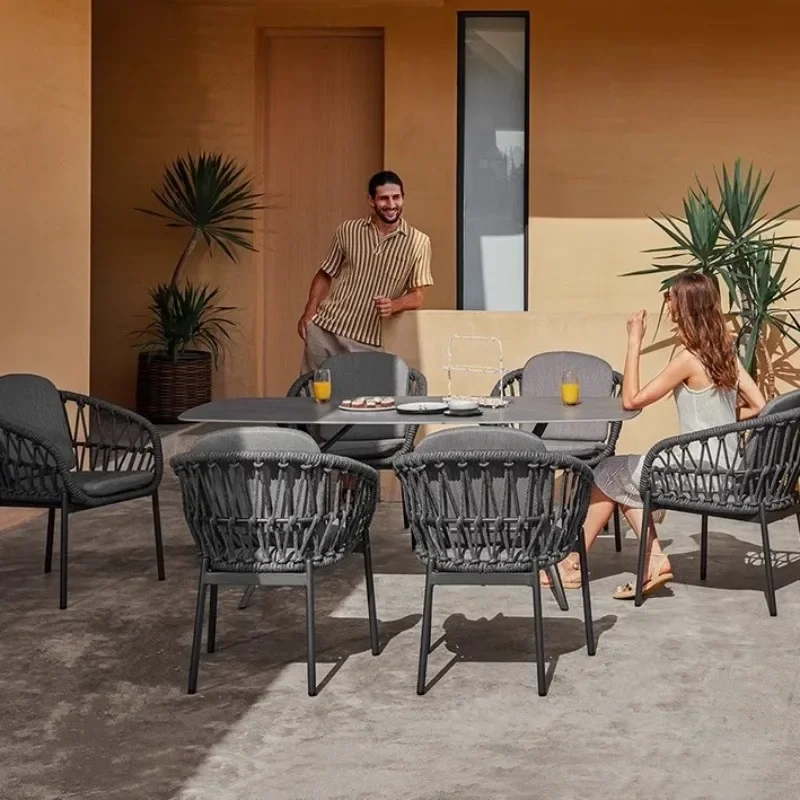 مجموعة طاولة وكرسي خارجي، فناء خارجي، فيلا حديقة، تراس، روطان ترفيهي