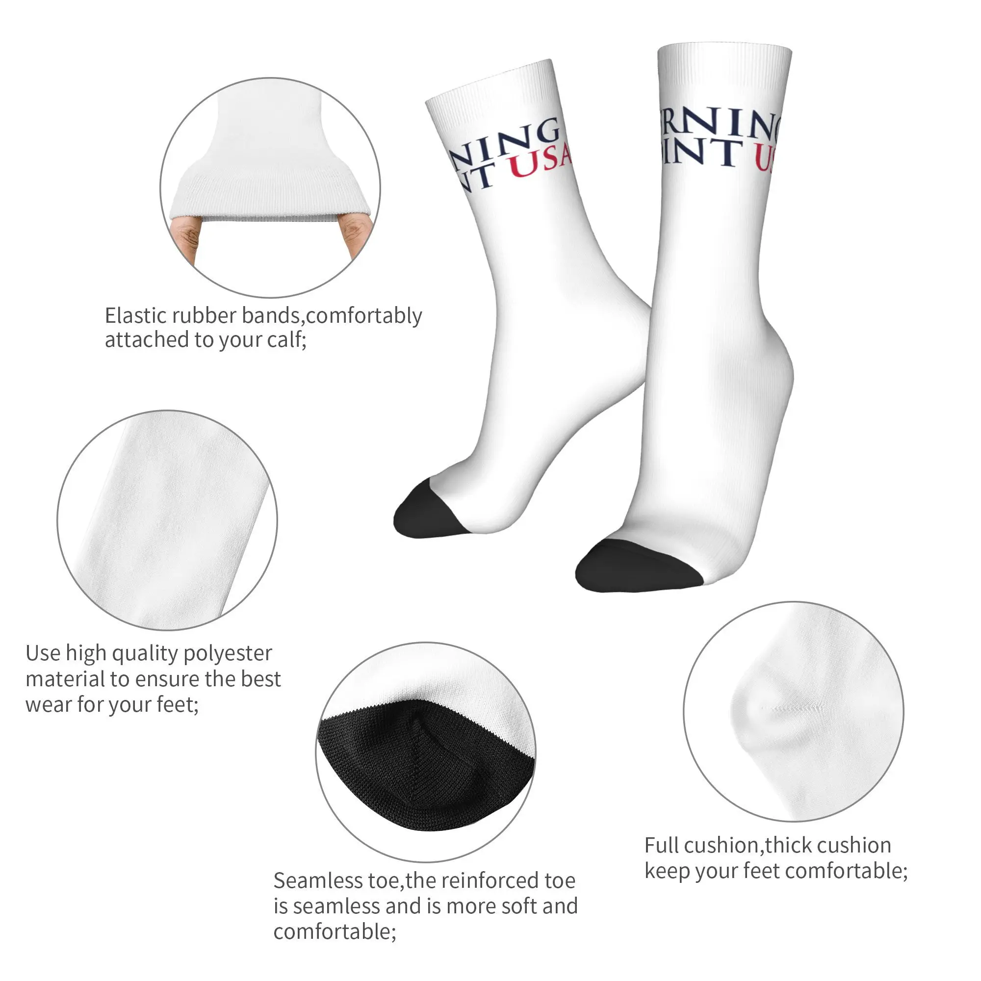 턴잉 포인트 미국 찰리 커크 양말 겨울 스타킹 현대 커플 고품질 양말 인쇄된 야외 미끄럼 방지 양말