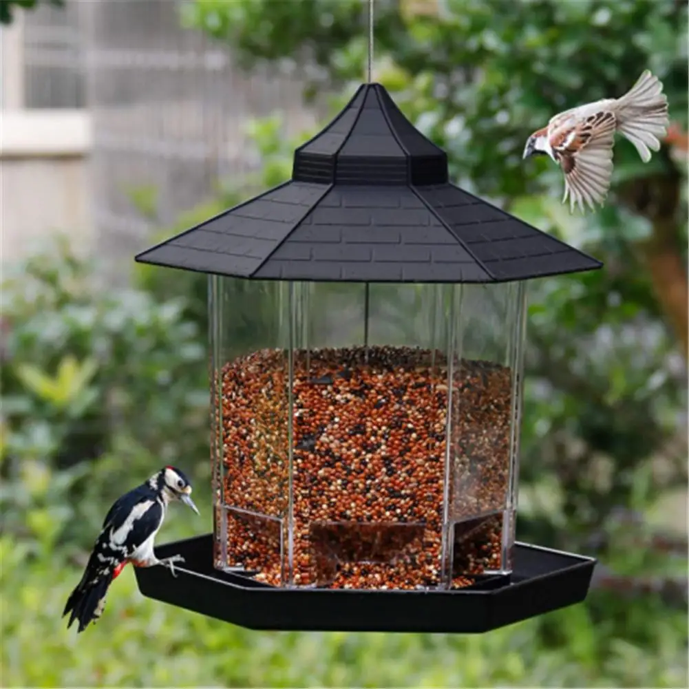 

Wild Bird Feeder Outside Anti Squirrel Hanging Bird Feeder With Hang Rope Feeding House Type Bird Feeder For Garden Patio Decora
