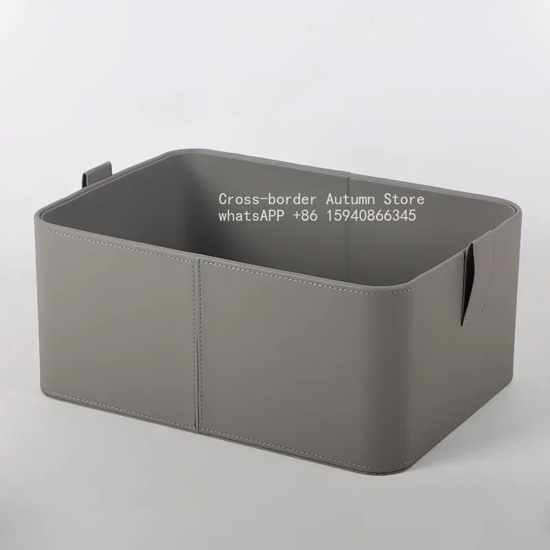 Leather Storage Box Clothes Organizer Boxes Wardrobe Accessory Organization Basket Luxury Organizing Baskets Organizer Furniture