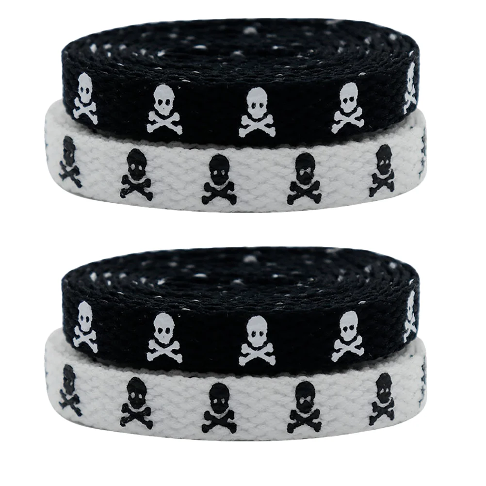 Skull Shoelaces for Women and Men: Cool and Fun Printed Shoe Laces for Boots, Hiking Shoes, and Sneakers