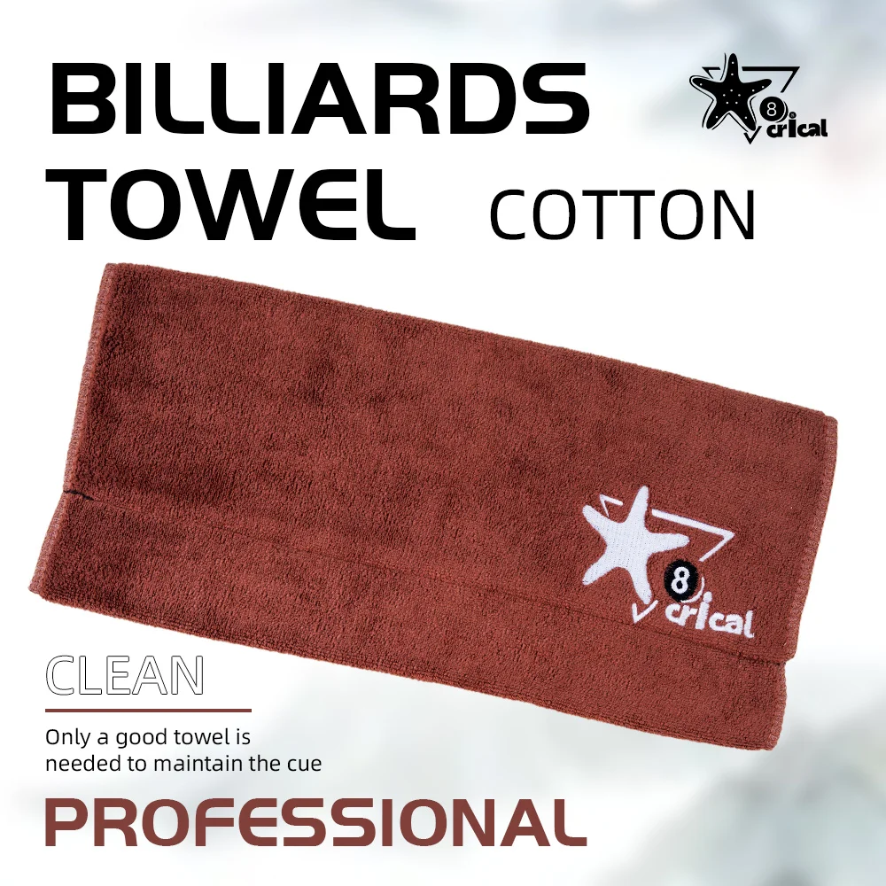 Crical Pool Cue Cleaning Towel with Multi-Function Polished Rod Wiping Cloth Suede Towel for Snooker Billiards Accessories