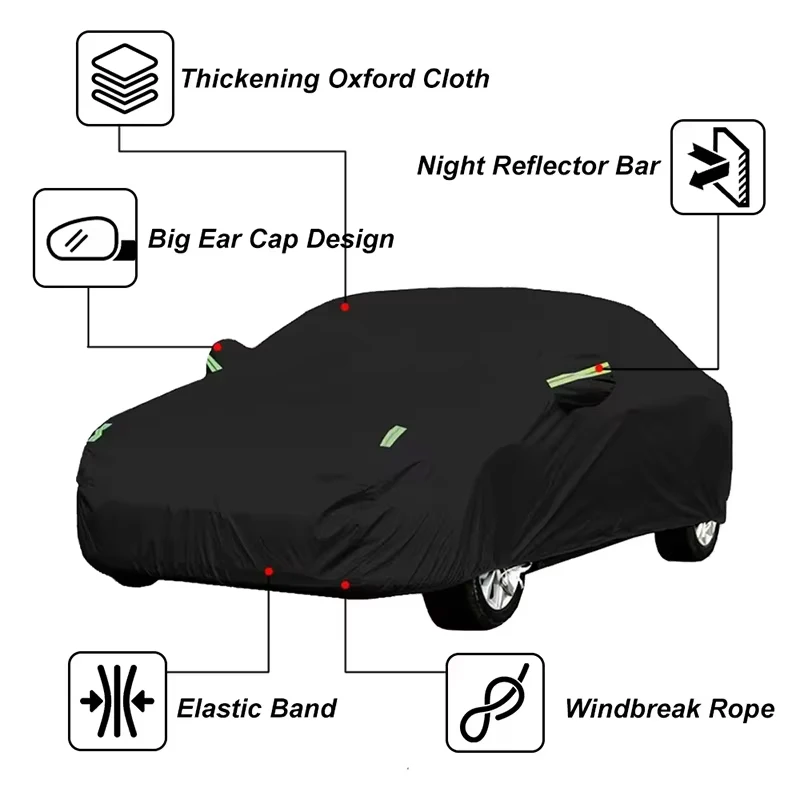 Auto Exterior Sun-Snow Protective Car Cover For Jaguar XJ X350 X358 X351 2003-2019 Waterproof Dustproof Anti-UV Outdoor Cover view 4