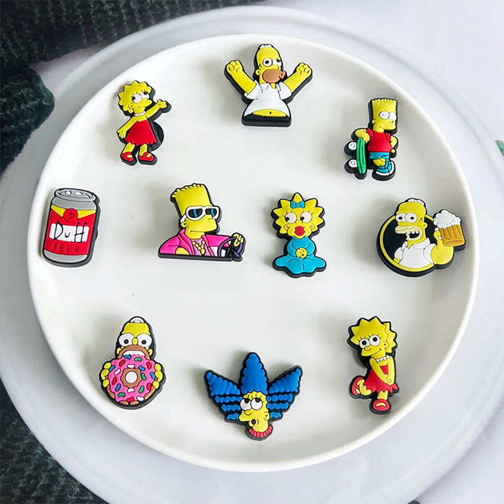 Bestseller Cartoon Wacky Simpson Anime-Serie PVC-Schuhzubehör DIY Abnehmbare Wasserdichte Kreative Lustige Geschenke – Detail 9