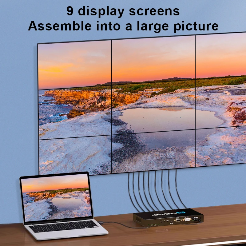 4K HDMI Video Wall Controller 3X3/2X3/2X2 Video Wall Processor HDMI Multi Video Screen Processor Splicer HDMI Wall Display