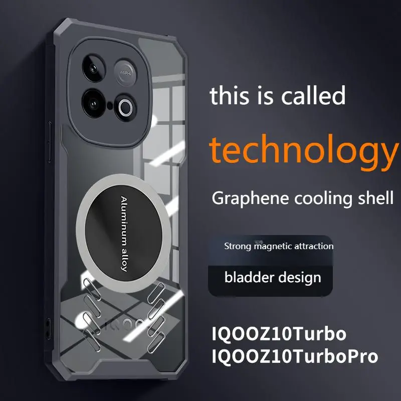 ل VIVO IQOO Neo 10 الصين Z10 5G حالة المغناطيسي واضح تبديد الحرارة وسادة هوائية للصدمات قذيفة ل IQOO 13 Neo10 Z 10 الغطاء الخلفي