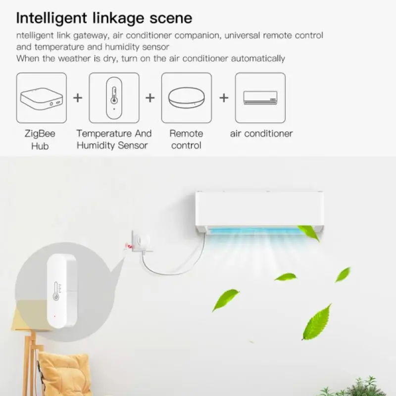 For Tuya Temperature Humidity Sensor Remote Monitoring Intelligent Linkage Monitor Smart Home Work With Alexa Assistant