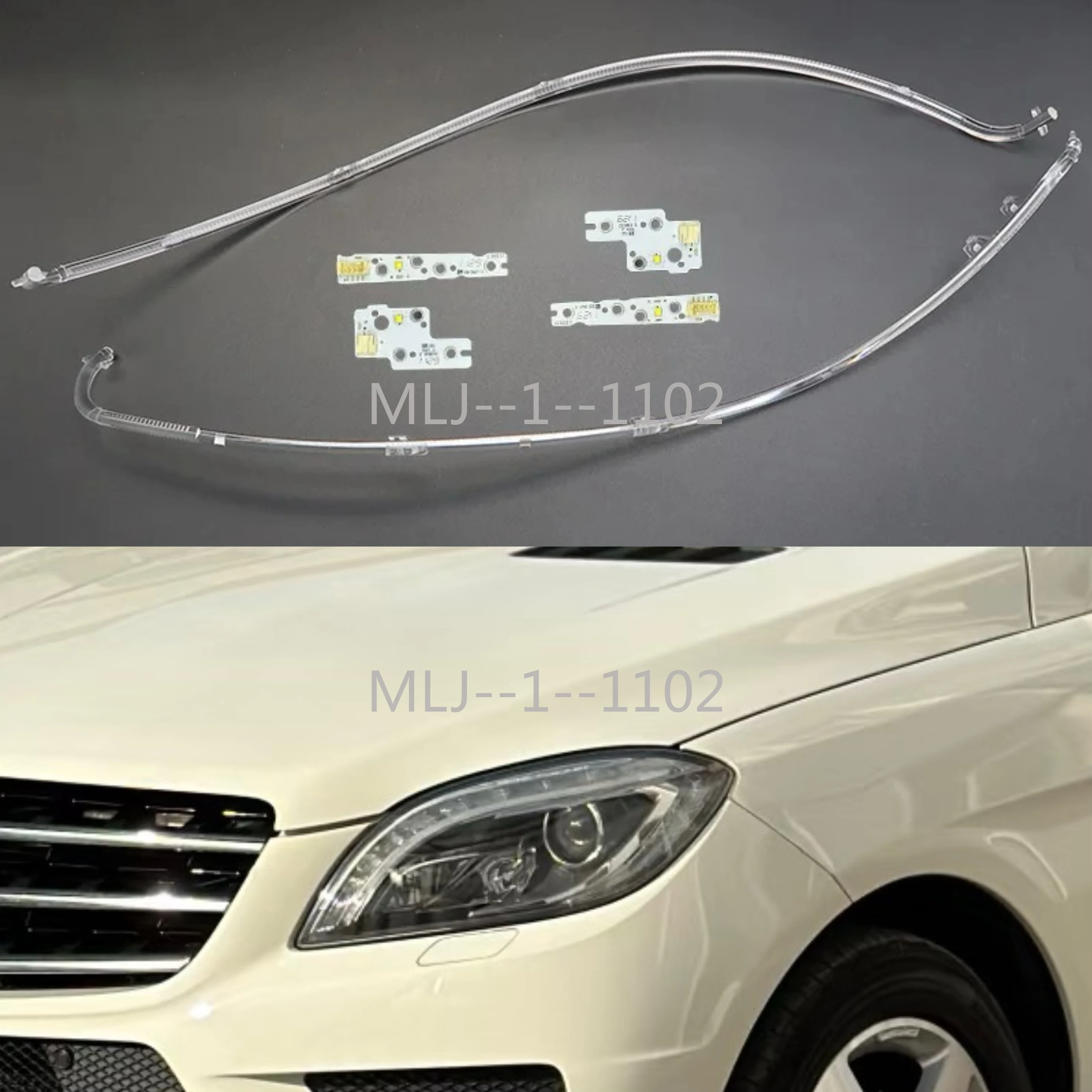 

Автомобильные аксессуары для Mercedes-Benz ML W166 2012-2015: Светодиодные ДХО (DRL) с белым светом, чипом и эффектом «ангельские глазки», световодная лента, источник света