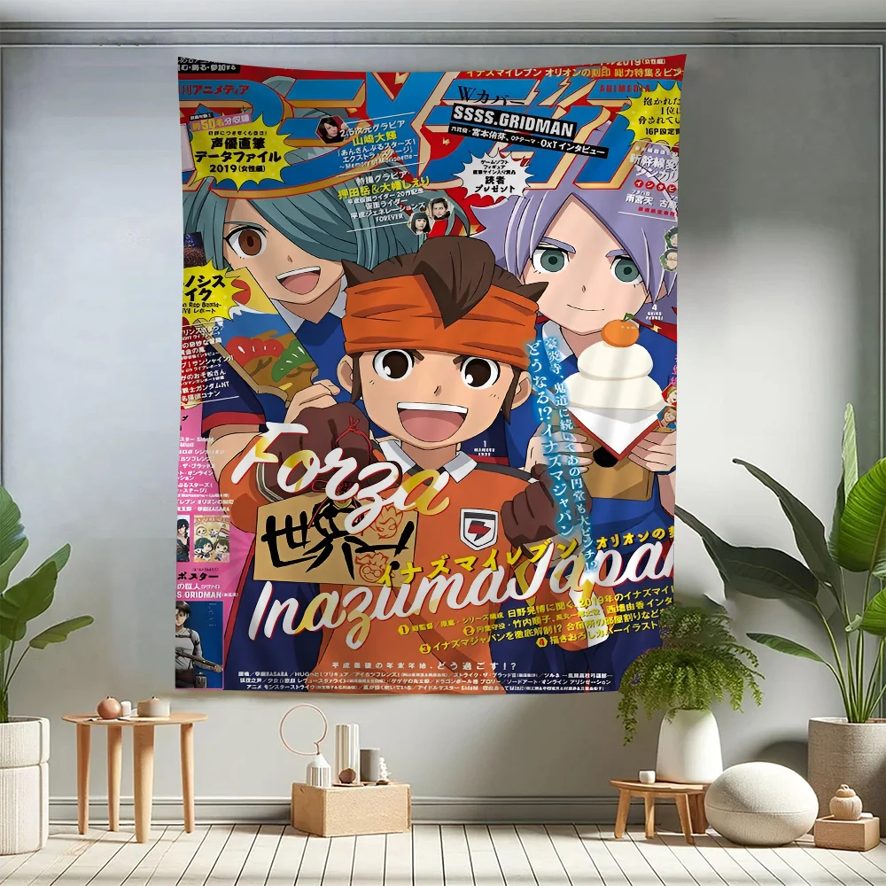 

Inazuma Eleven Anime Cartoon Tapestry Hippie Flower Wall Carpets Dorm Decor Art Home Decor