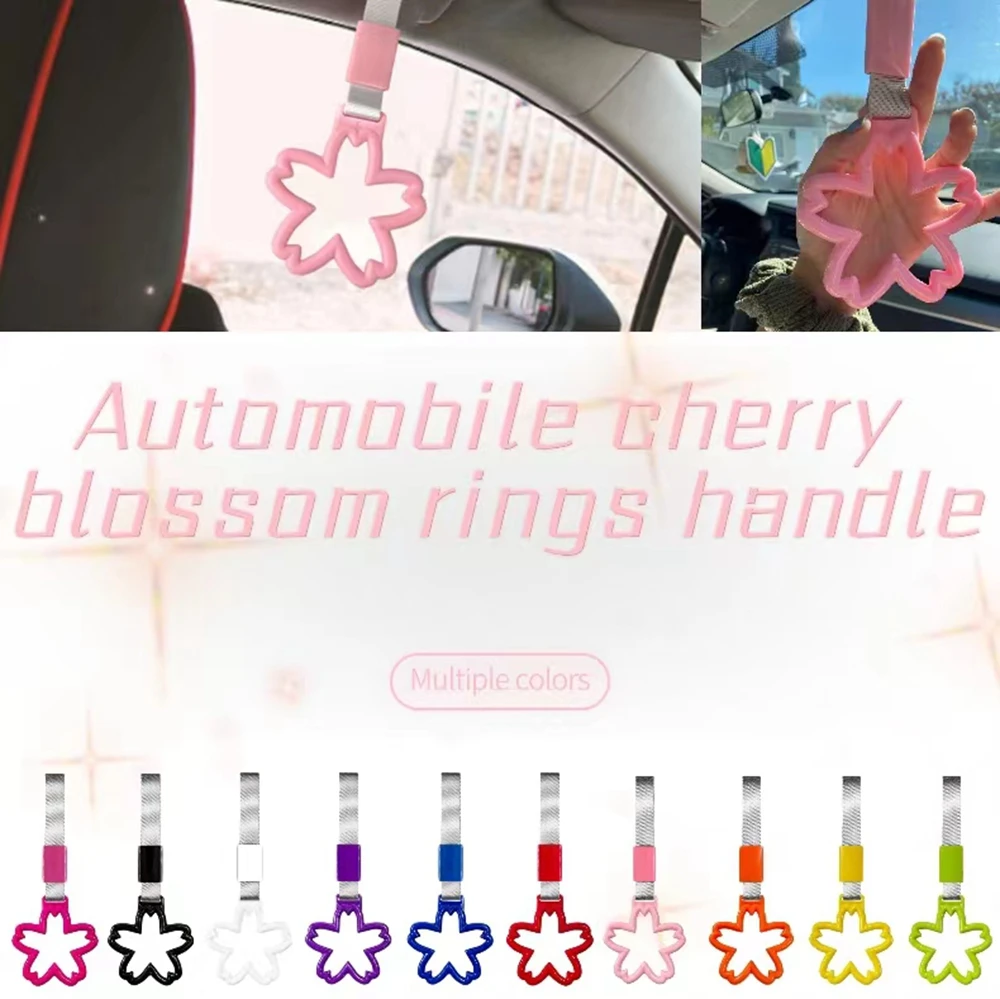 Cherry blossom shape  Jdm Train Bus Hand Strap Drift Charm Strap Drift Car Accessories Car Shape Car Sakura Strap Front Tow Hook