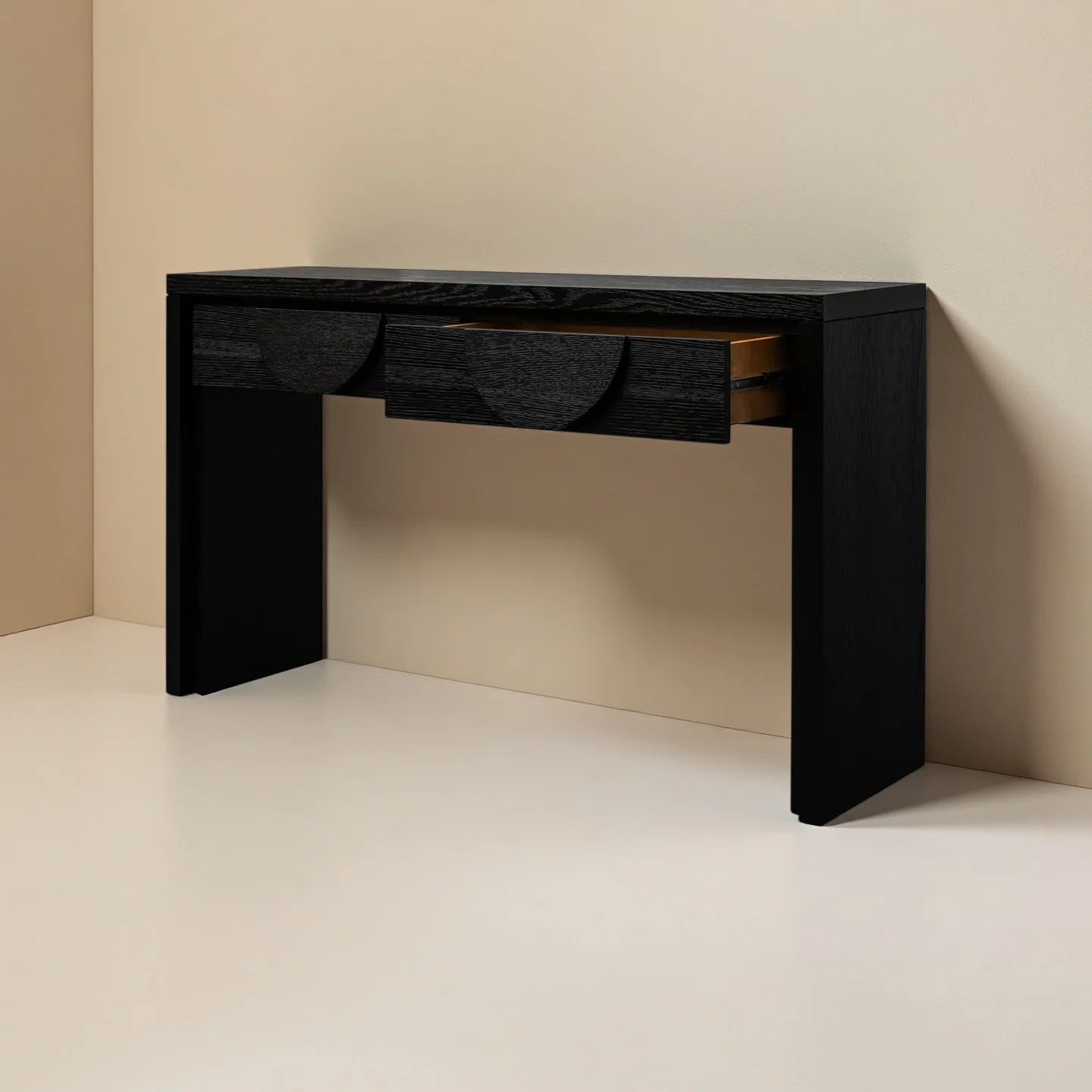 Modern simple solid wood entrance table Entrance hall Entrance table Household living room against the wall Strip sofa back