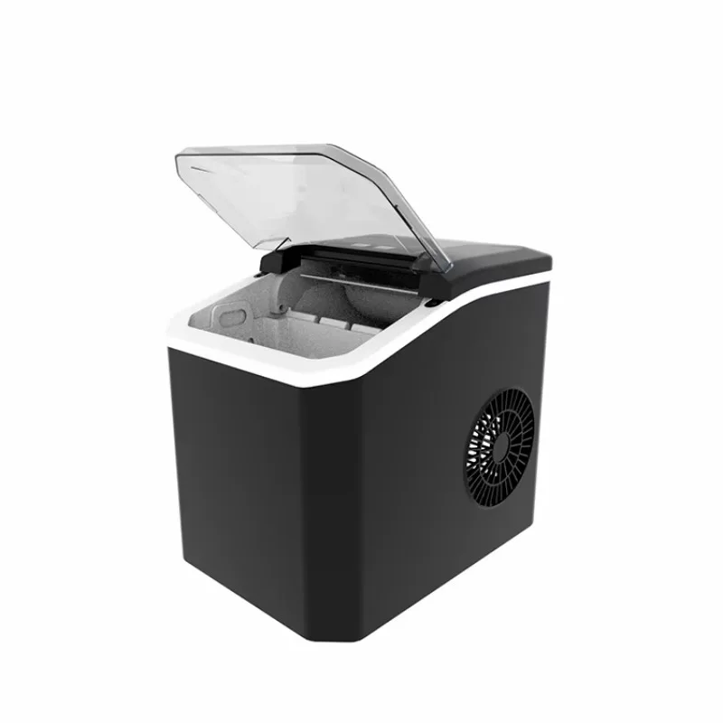 Compact Mini 100W Countertop Home Ice Maker Machine 12kg/24h Capacity, 1.4L Water Tank, Automatic Cleaning & Ice Size Selection