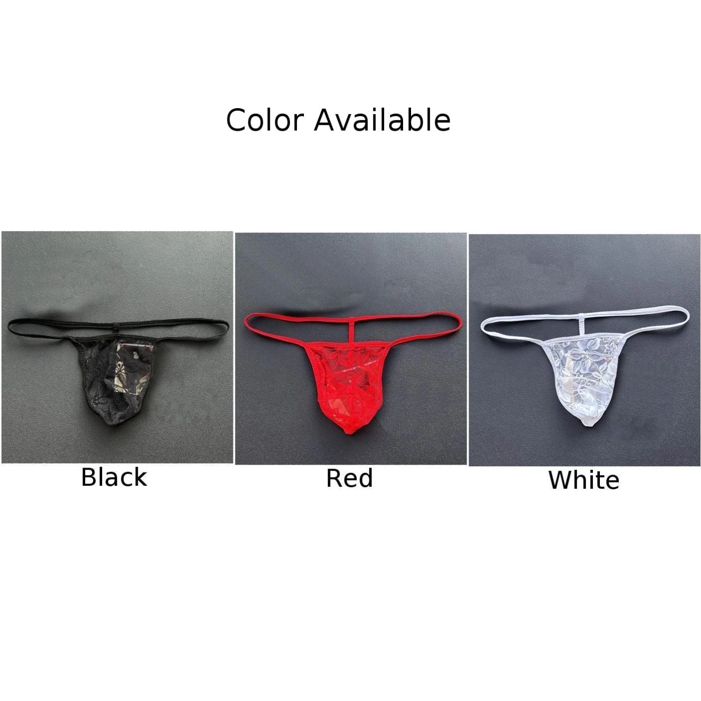 Laço ultra fino ver através de tanga para homens, cintas de espaguete, baixo crescimento, cuecas G string, bolsa, lingerie sem costura, cuecas sexy