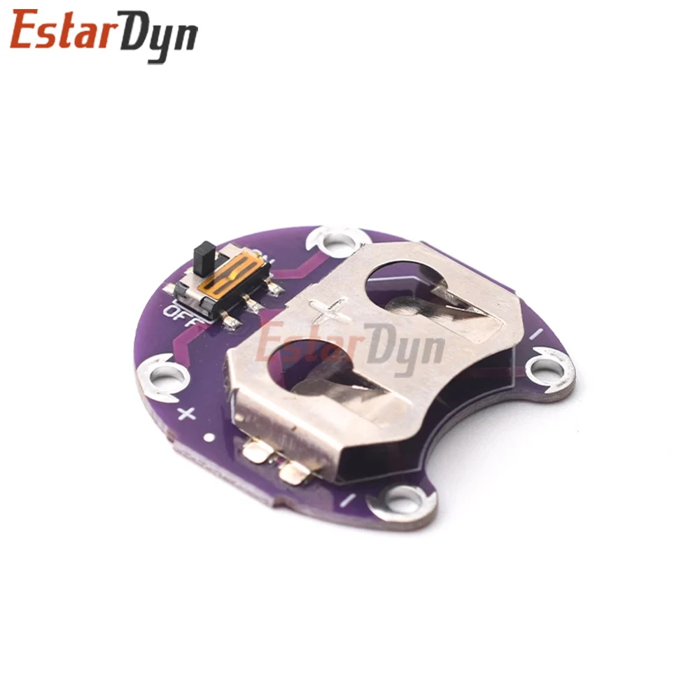 LilyPad CR2032 Coin Cell Battery Holder with Slide Switch Sewable Power Module for Wearable DIY Electronics Projects